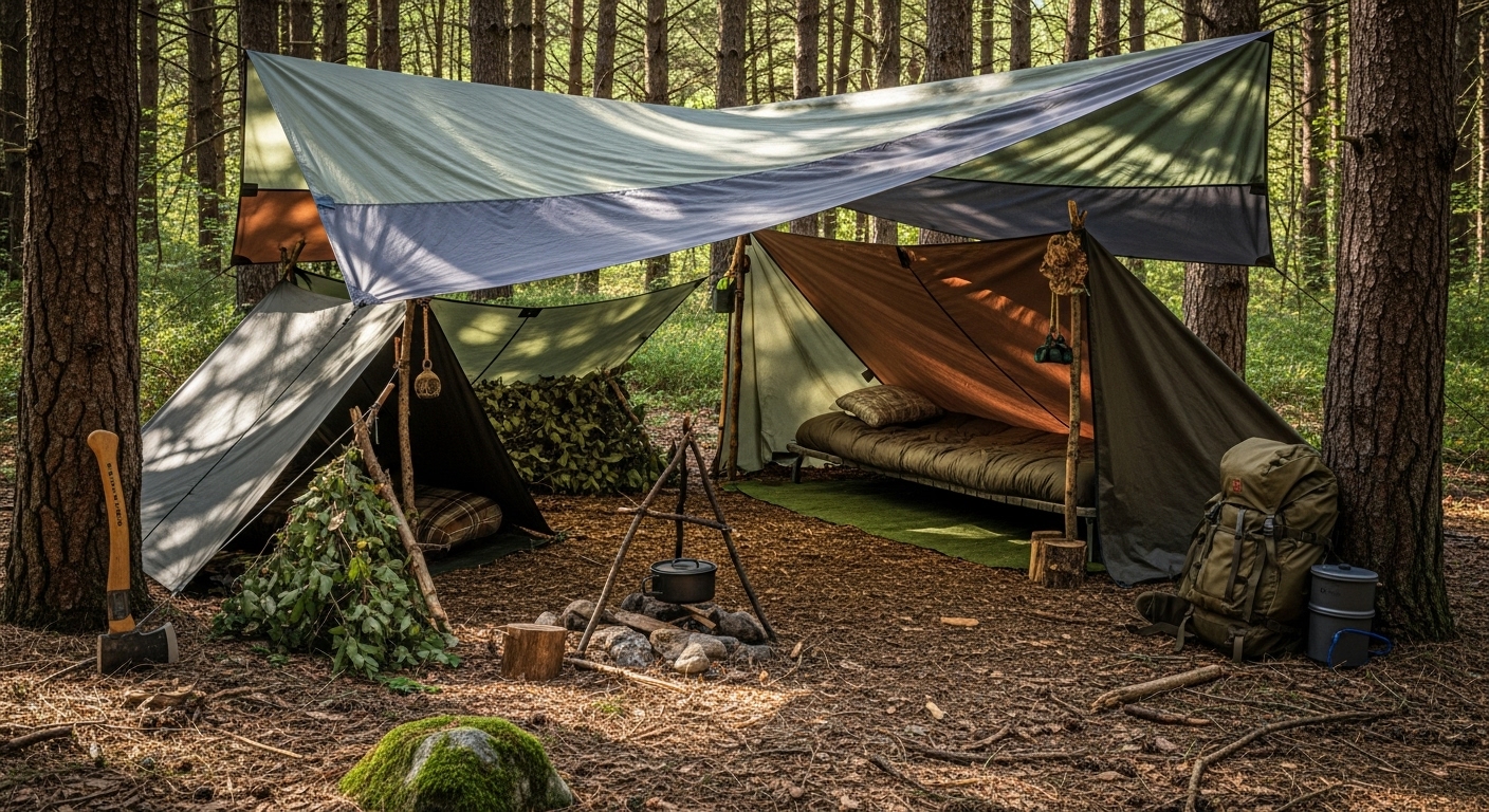 Tarnplanen: Hidden Camp Setups for Bushcrafters